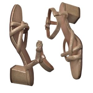 New Madewell Caden Rose Gold Metallic Strappy Sandals Size 7